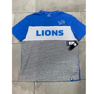 Fanatics Detroit Lions Blue Gray Colorblock TShirt Mens Large NFL Football